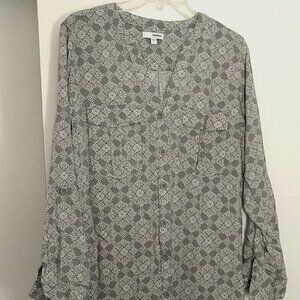 Sonoma Grey and White Dress Size L